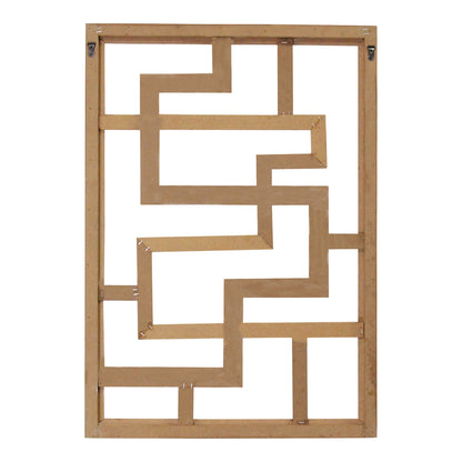 Modern Maze Natural White And Black Wood Panel Wall Art