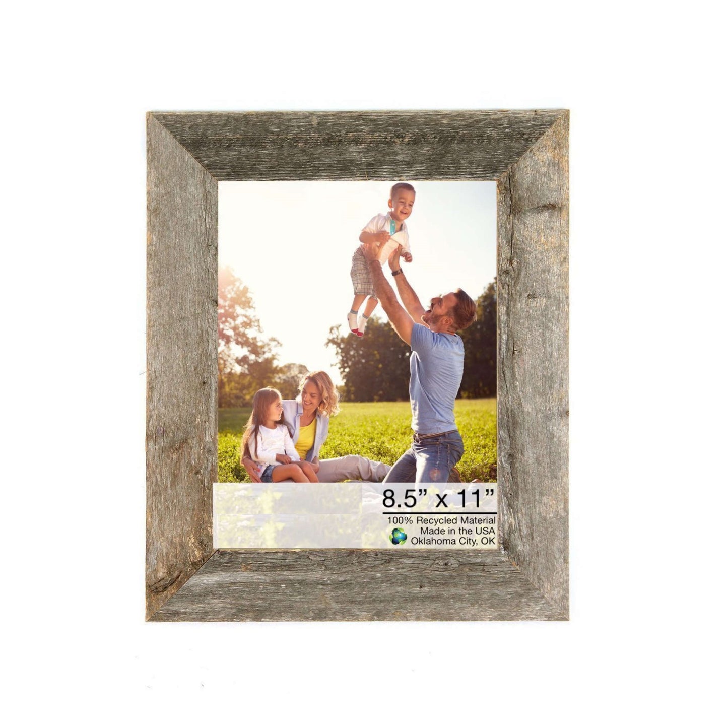 8.5" X 11" Natural Weathered Gray Picture Frame