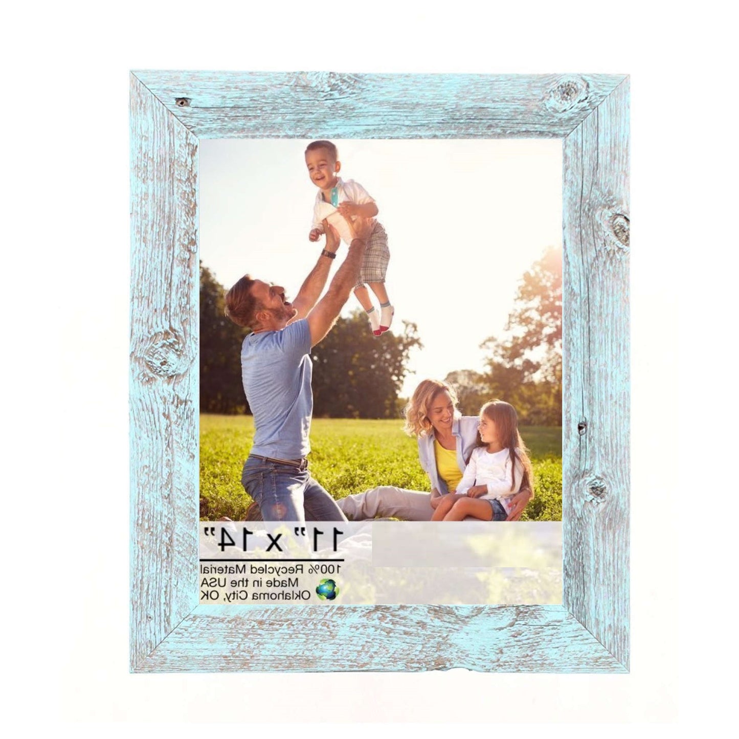 11X14 Rustic Blue Picture Frame With Plexiglass Holder