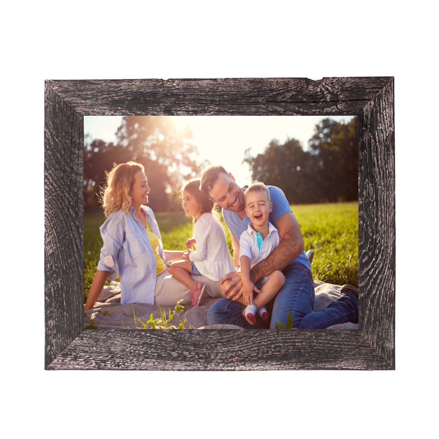 9"X10" Rustic Smoky Black Grey Picture Frame