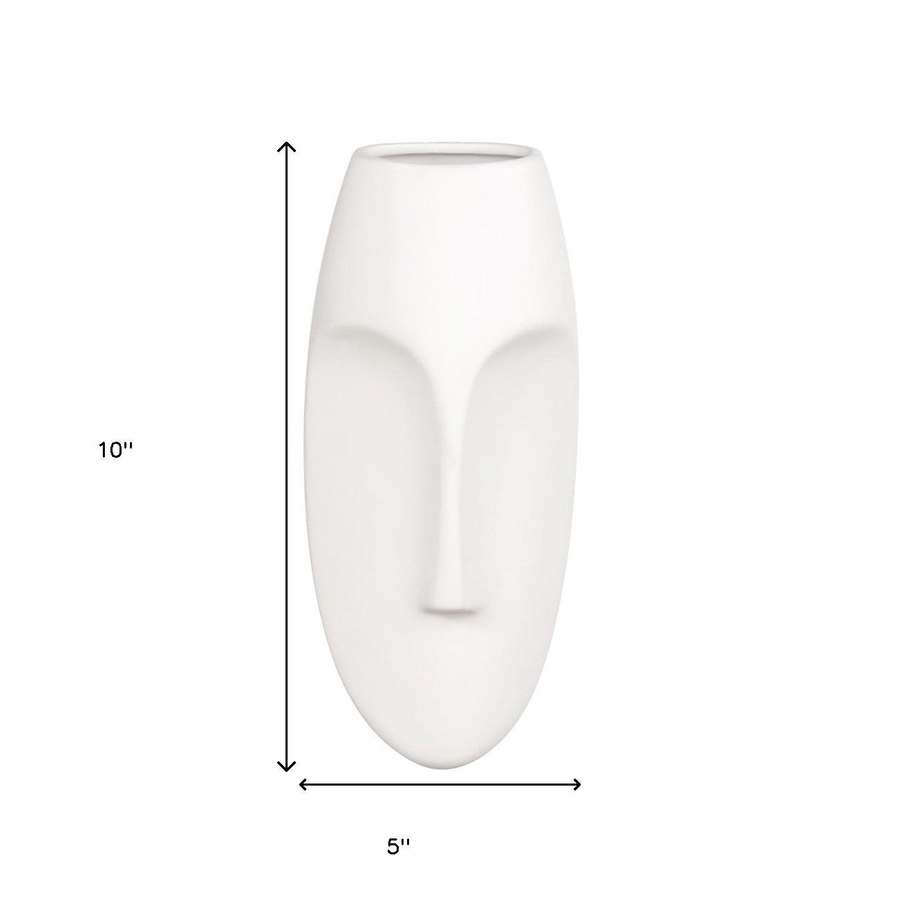 10" White Mod Abstract Face Ceramic Wall Decor