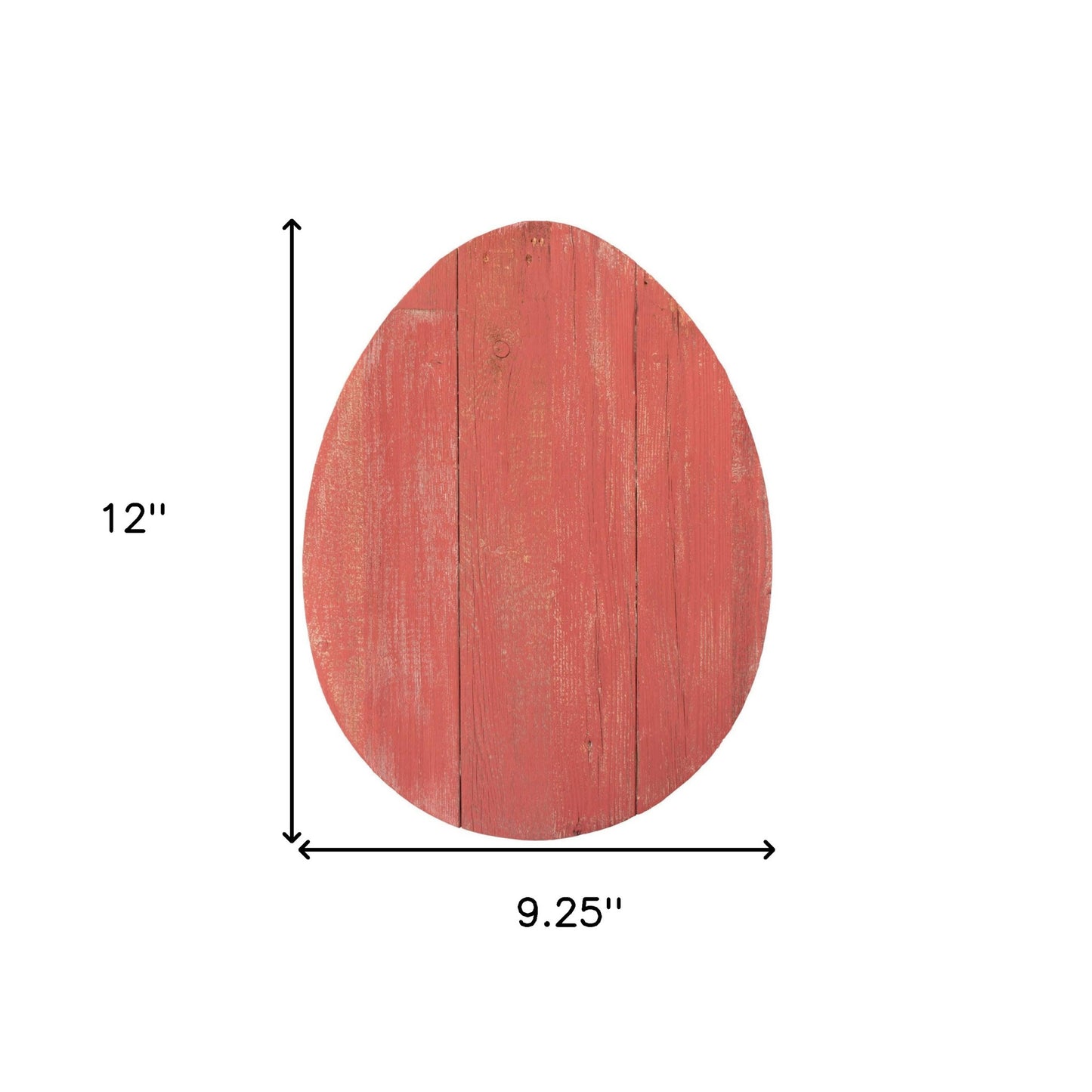 12" Farmhouse Red Wooden Large Egg