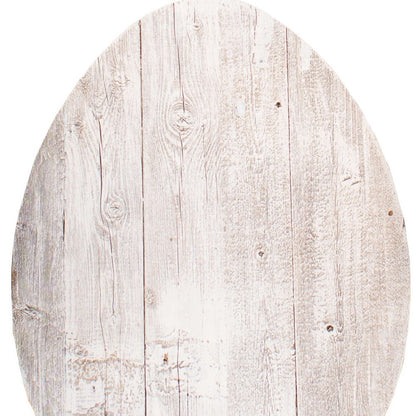 12" Farmhouse White Wash Wooden Large Egg