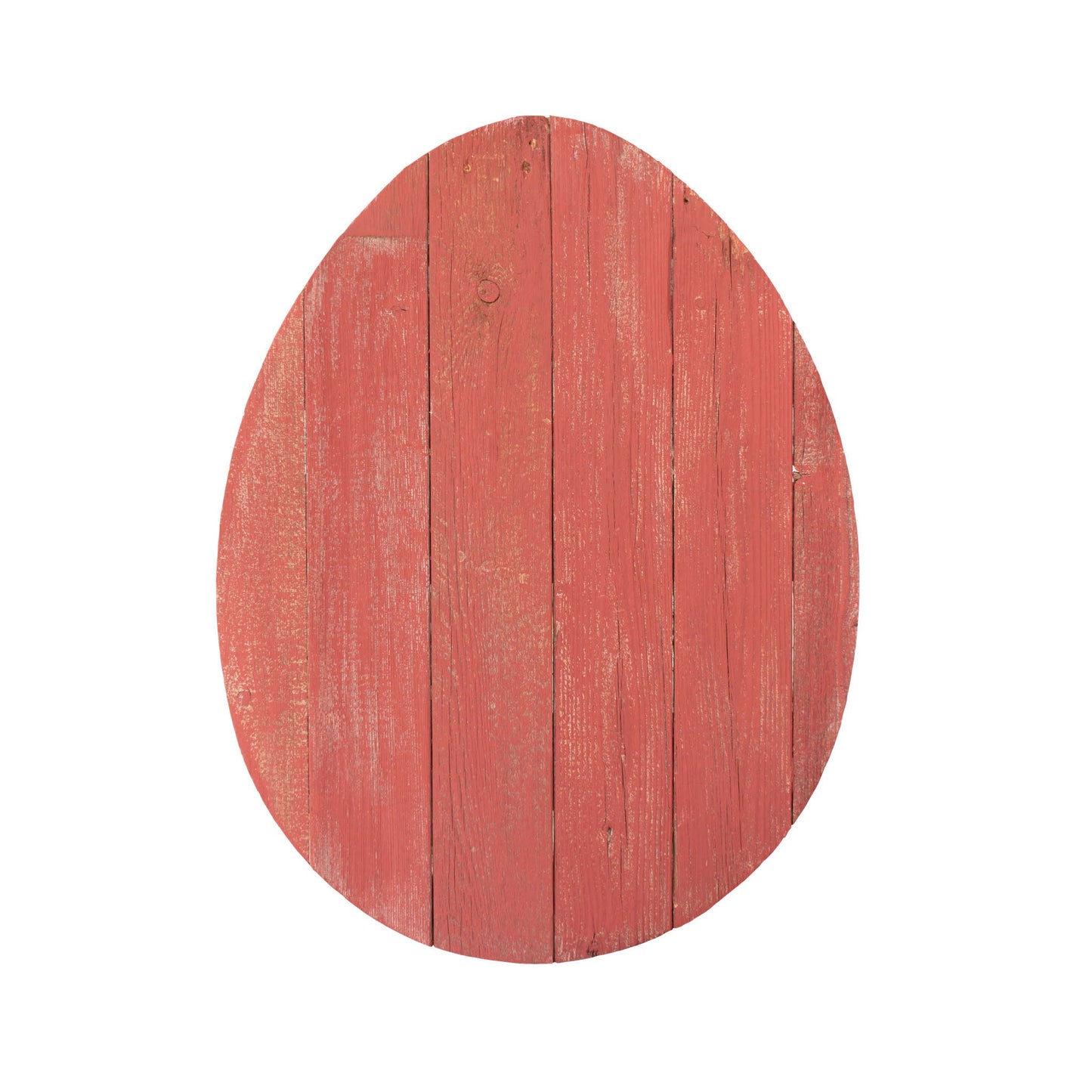 18" Rustic Farmhouse Red Wooden Large Egg