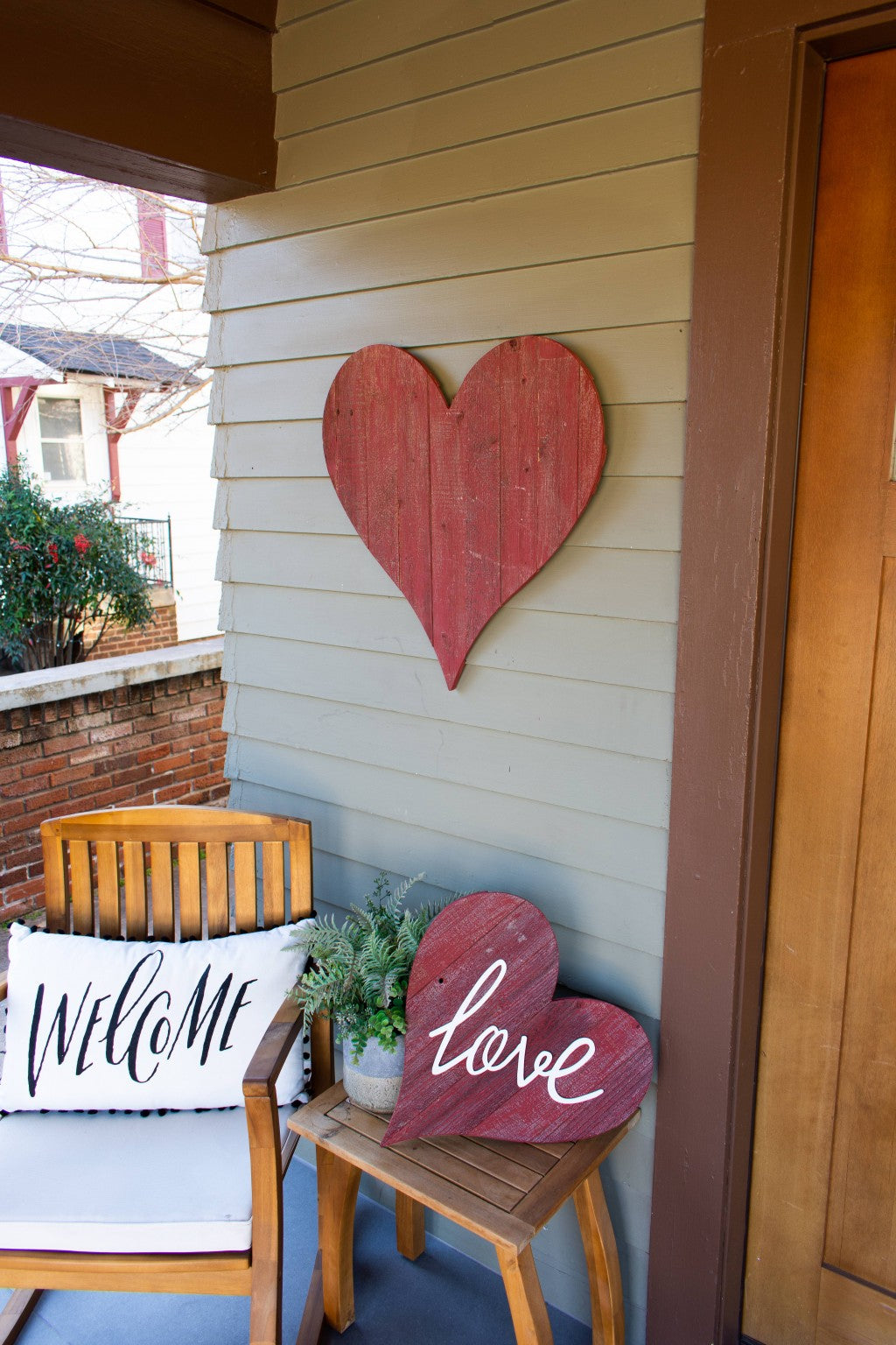 12" Rustic Red Reclaimed Wood Heart Wall Decor