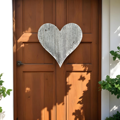 12" Whitewash Reclaimed Wood Heart Wall Decor