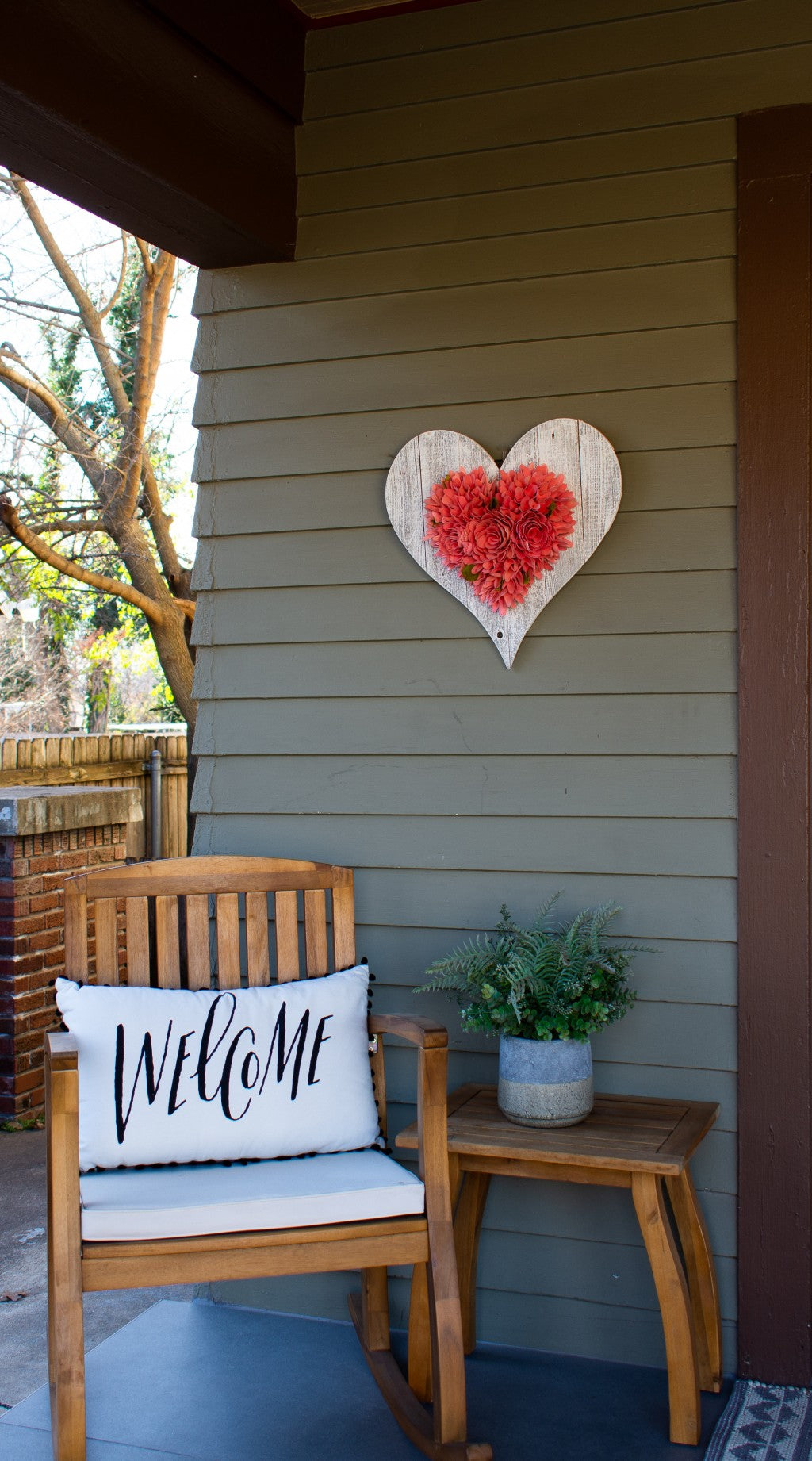 12" Whitewash Reclaimed Wood Heart Wall Decor