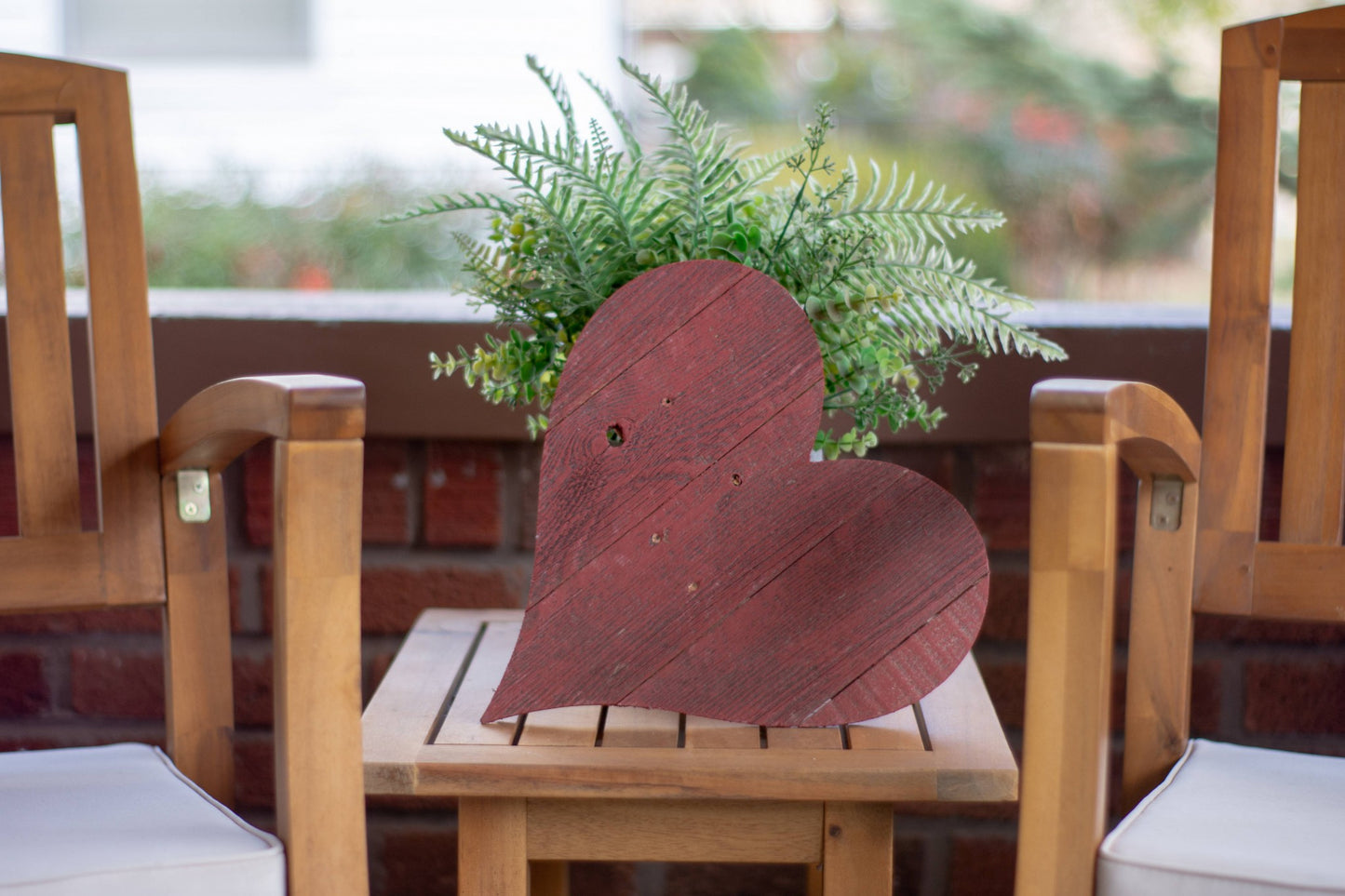 18" Rustic Red Reclaimed Wood Heart Wall Decor