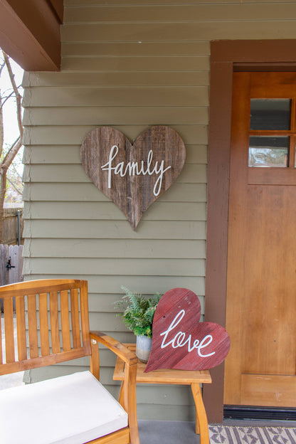 18" Rustic Red Reclaimed Wood Heart Wall Decor