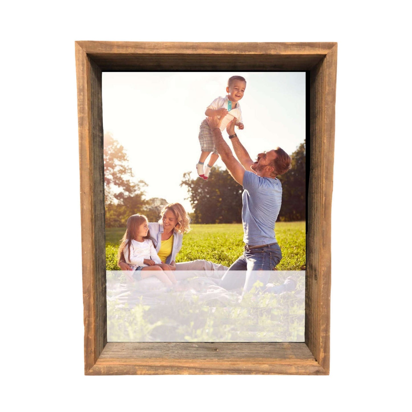 10" X 10" Rustic Farmhouse Dark Gray Wood Shadow Box