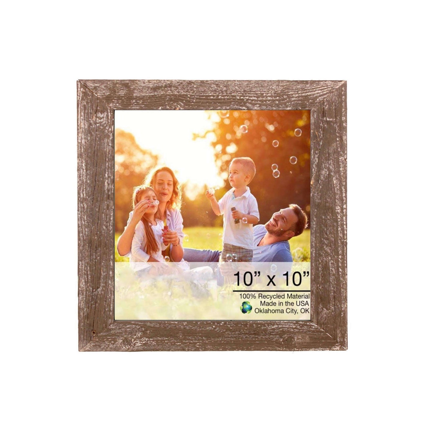 10"� X 10"�  Rustic Farmhouse Brown Wood Frame