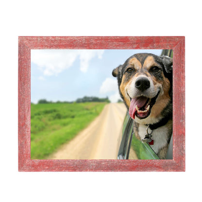 10"� X 10"�  Rustic Farmhouse Red Wood Frame