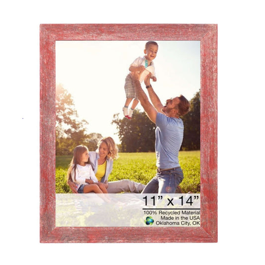 11"� X 14"� Rustic Farmhouse Red Wood Frame