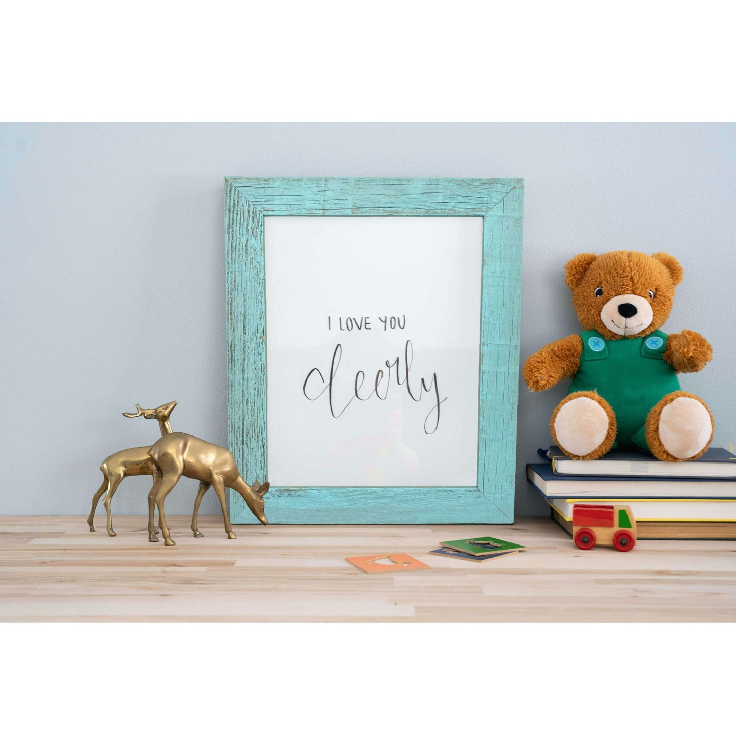 12"� X 16"� Rustic Farmhouse Light Aqua Blue Wood Frame