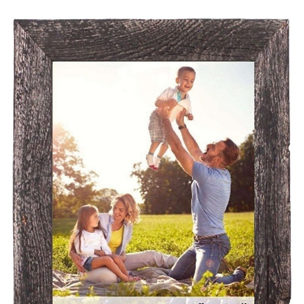 12" X 24" Rustic Farmhouse Rustic Black Wood Frame