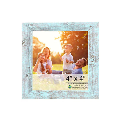 4"� X 4"� Rustic Farmhouse Light Aqua Blue Wood Frame