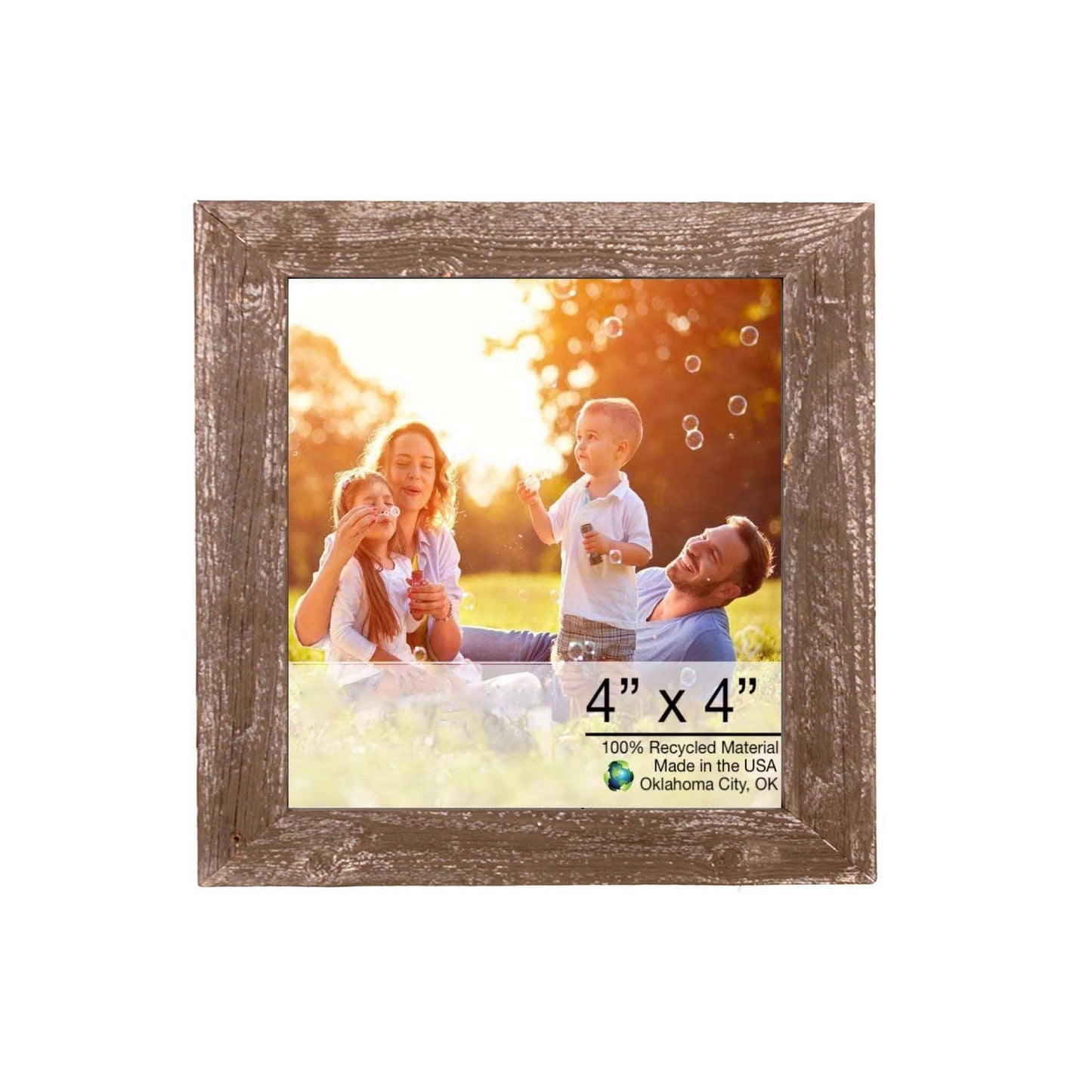 4"� X 4"� Rustic Farmhouse Espresso Brown Wood Frame