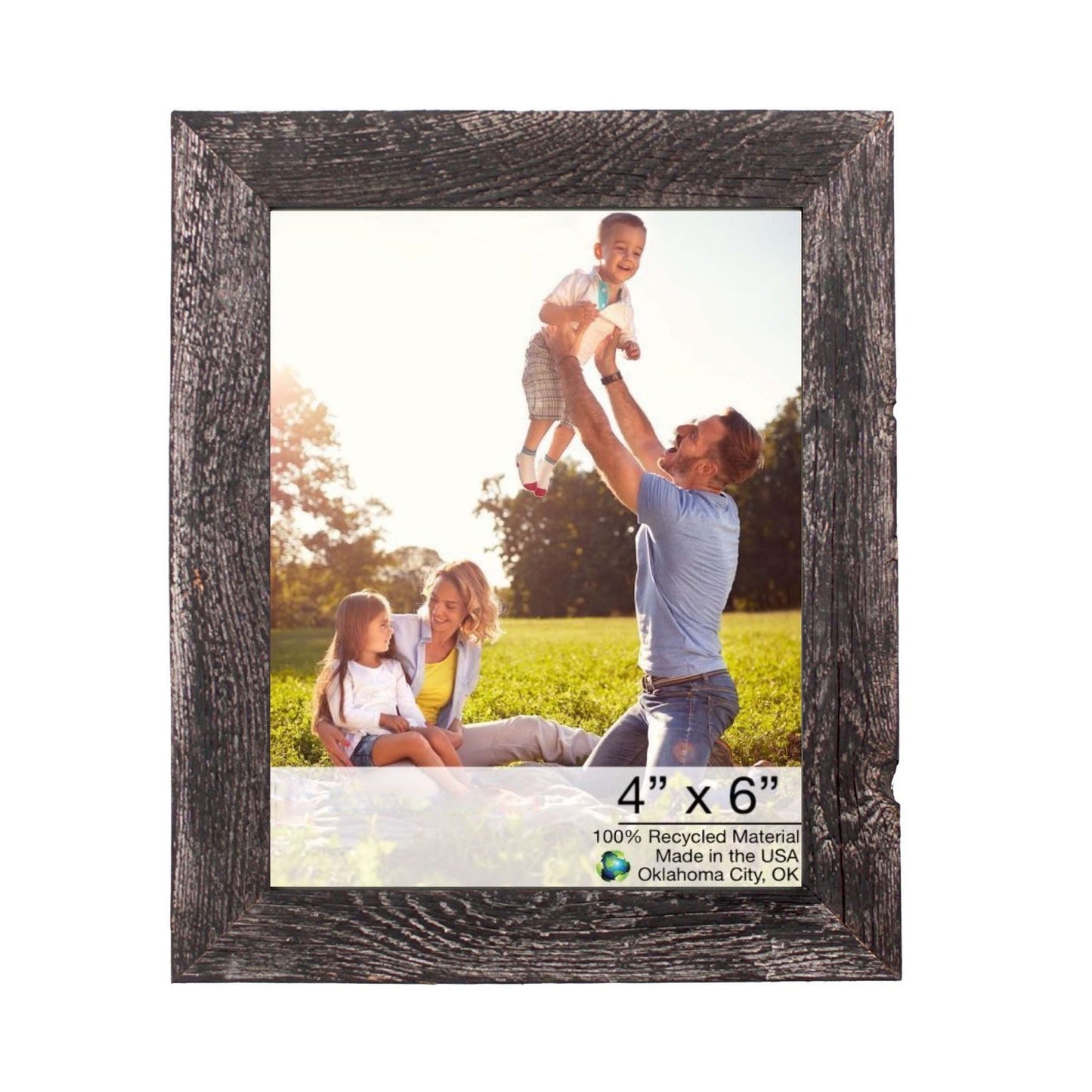 4"� X 6"� Rustic Farmhouse Rustic Black Wood Frame