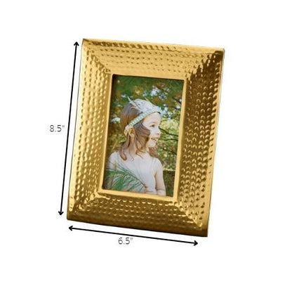 4" X 6" Hammered Golden Picture Frame