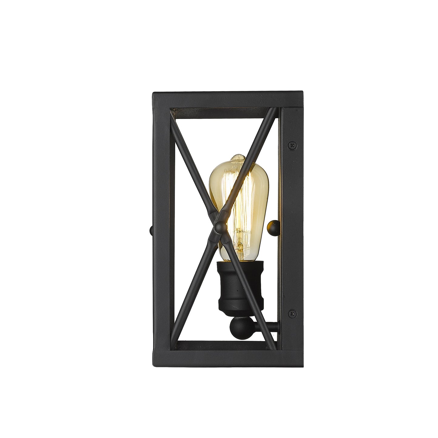 Matte Black Metal Geometric Wall Light