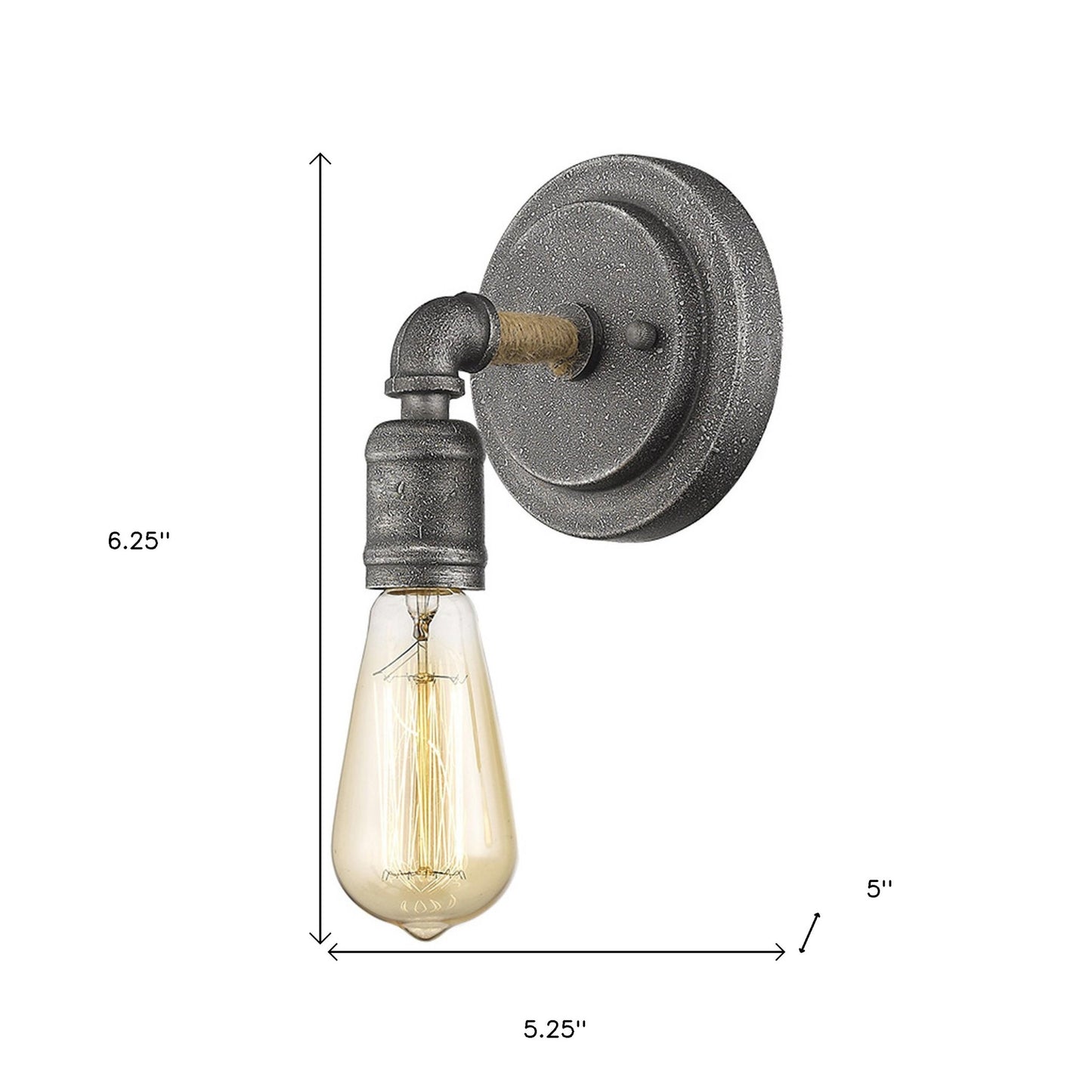 Industrial Textured Gray Wall Light