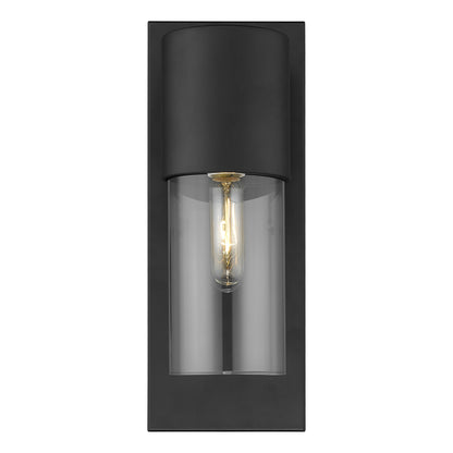 Contemporary Matte Black and Glass Wall Light