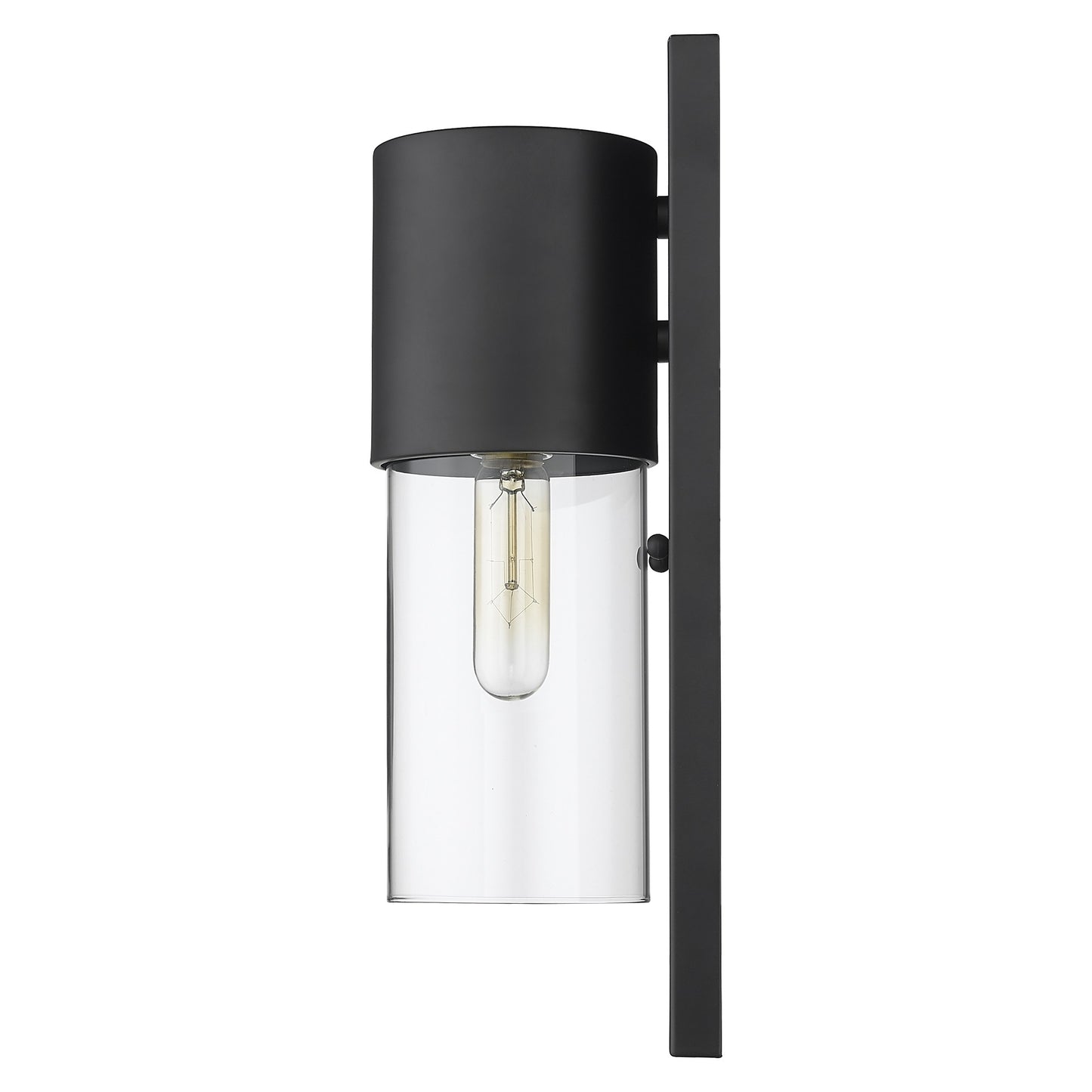 Contemporary Matte Black and Glass Wall Light