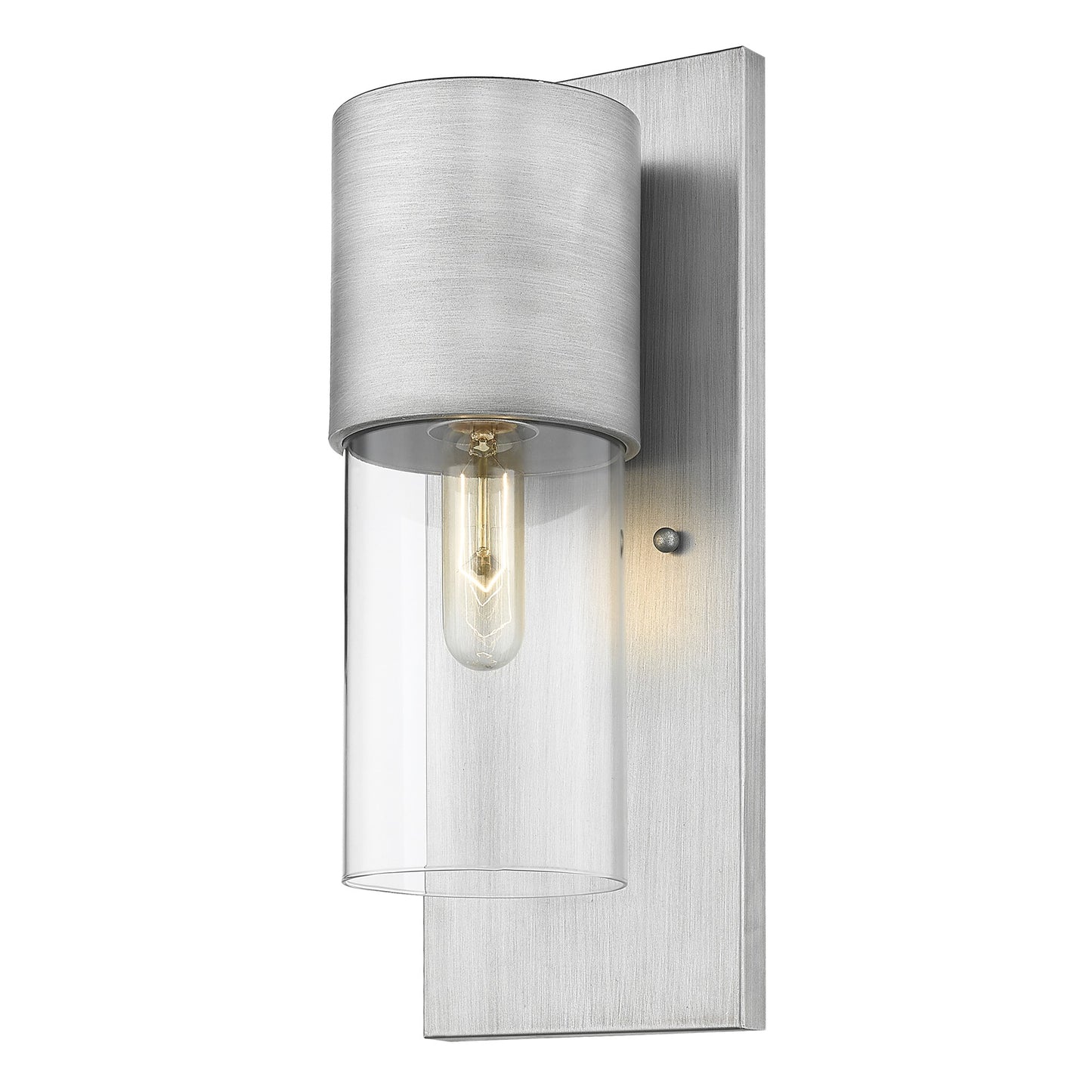 Contemporary Brushed Silver and Glass Wall Light