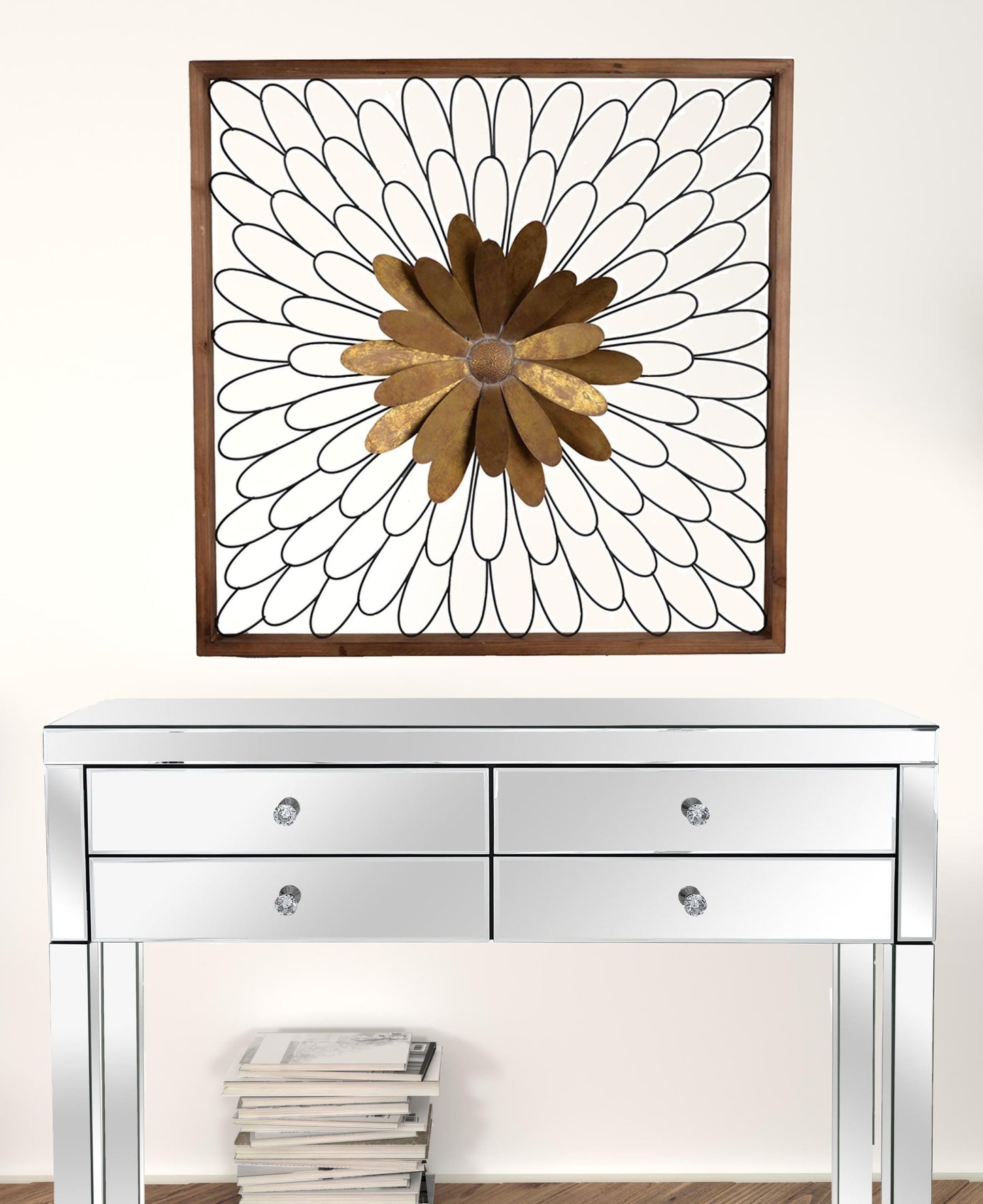 Rustic Black and Bronze 3D Floral Bloom Wall Art