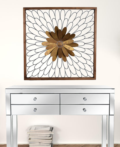 Rustic Black and Bronze 3D Floral Bloom Wall Art