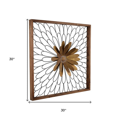 Rustic Black and Bronze 3D Floral Bloom Wall Art