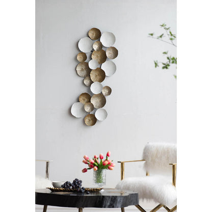 Retro Modern 39" Metallic and White Metal Wall Art