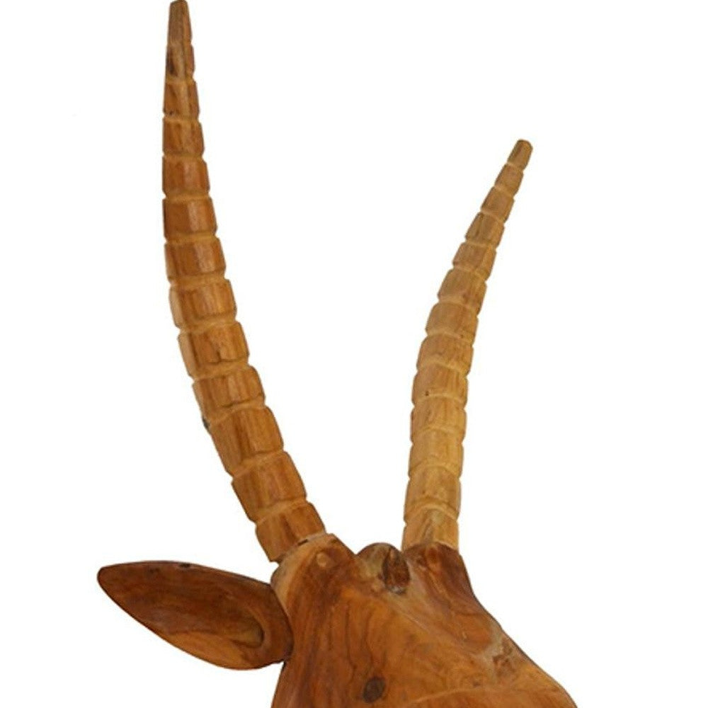 Brown Solid Wood Elk Wall Decor