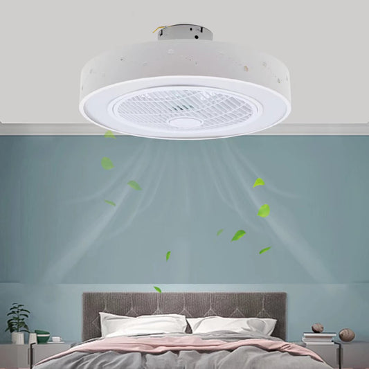 Modern White Ceiling Fan and Light