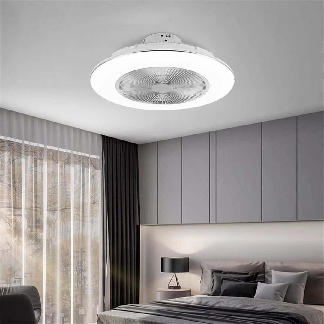 White Stylish LED Ceiling Lamp And Fan