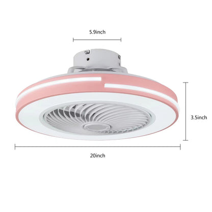 Compact Pink LED Ceiling Fan and Light