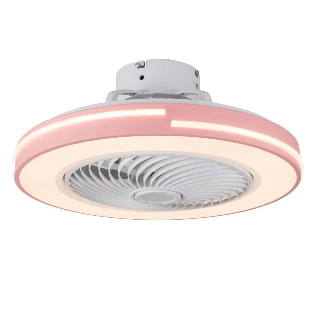 Compact Pink LED Ceiling Fan and Light