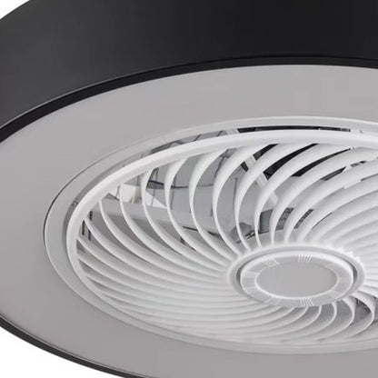 Black and White Mod Invisible Blade Ceiling Fan And Light