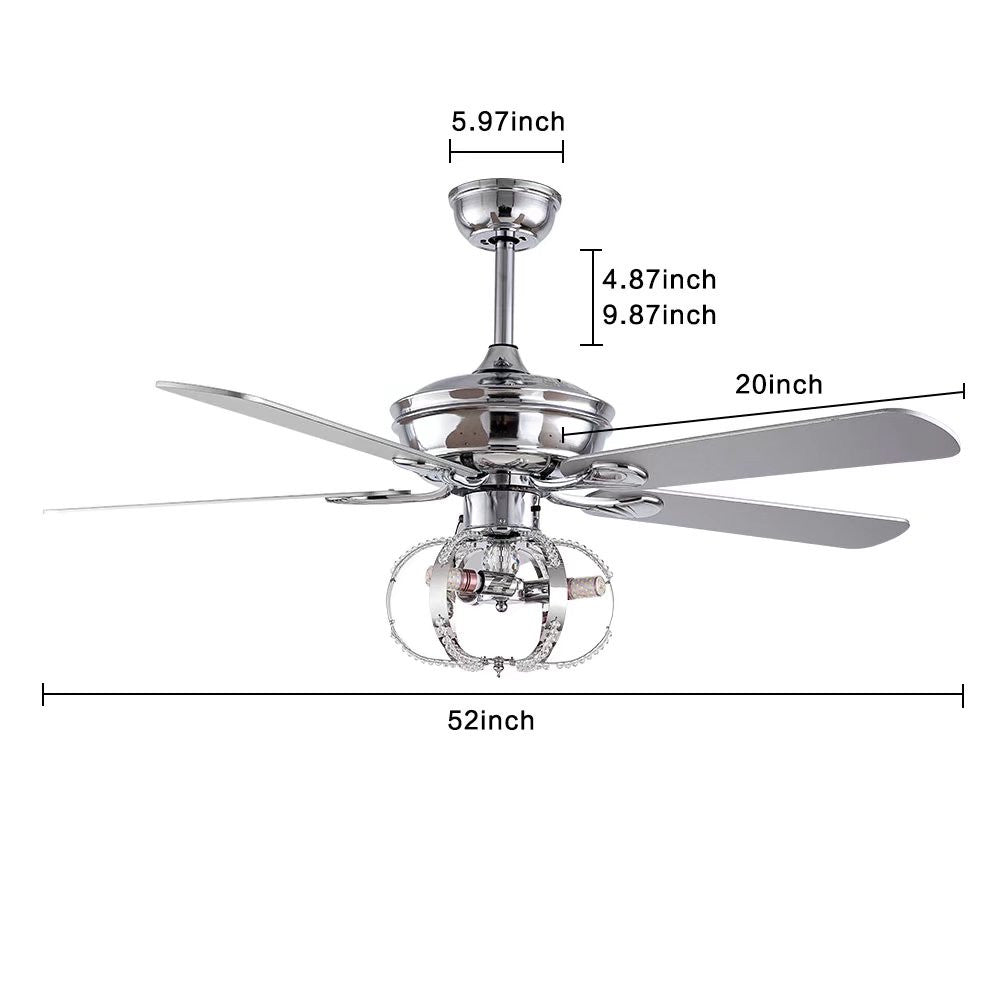 Modern Metal Chandelier Ceiling Fan