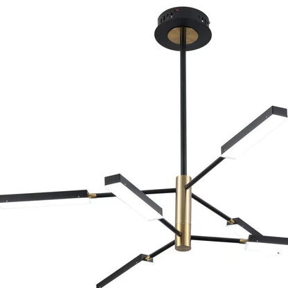 Asymmetric Black and Gold Six Light Ceiling Light