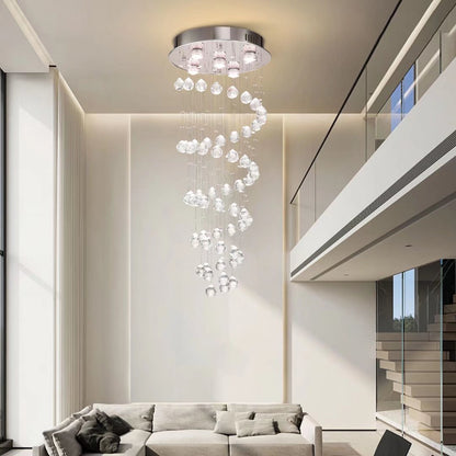 Stylish Spiral Faux Crystal Chandelier Light