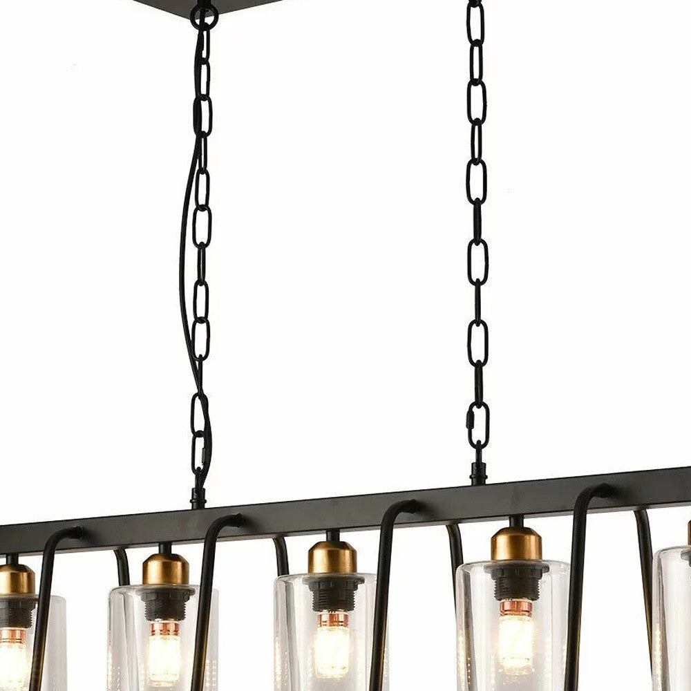 Black Modern Farmhouse Five Light Hanging Chandelier