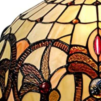 16" Tiffany Style Stained Glass Two Light Glass Dimmable Ceiling Light