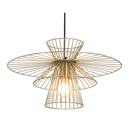 Gold Caged Geometric Metal Hanging Ceiling Light