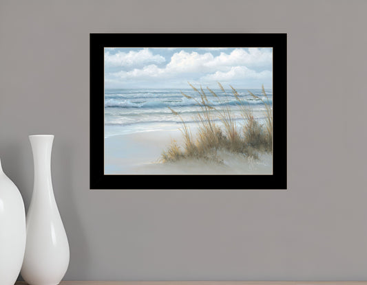 Sea Oats Black Framed Print Wall Art