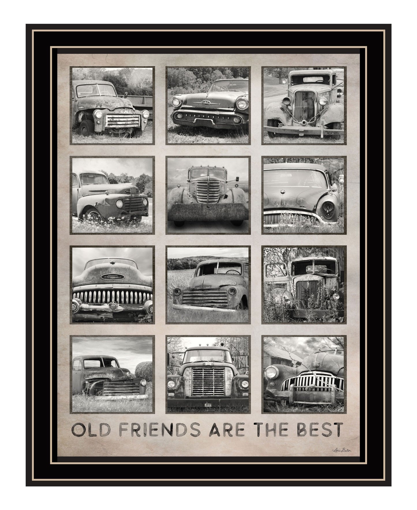 Old Friends Cars Are The Best Black Framed Print Wall Art