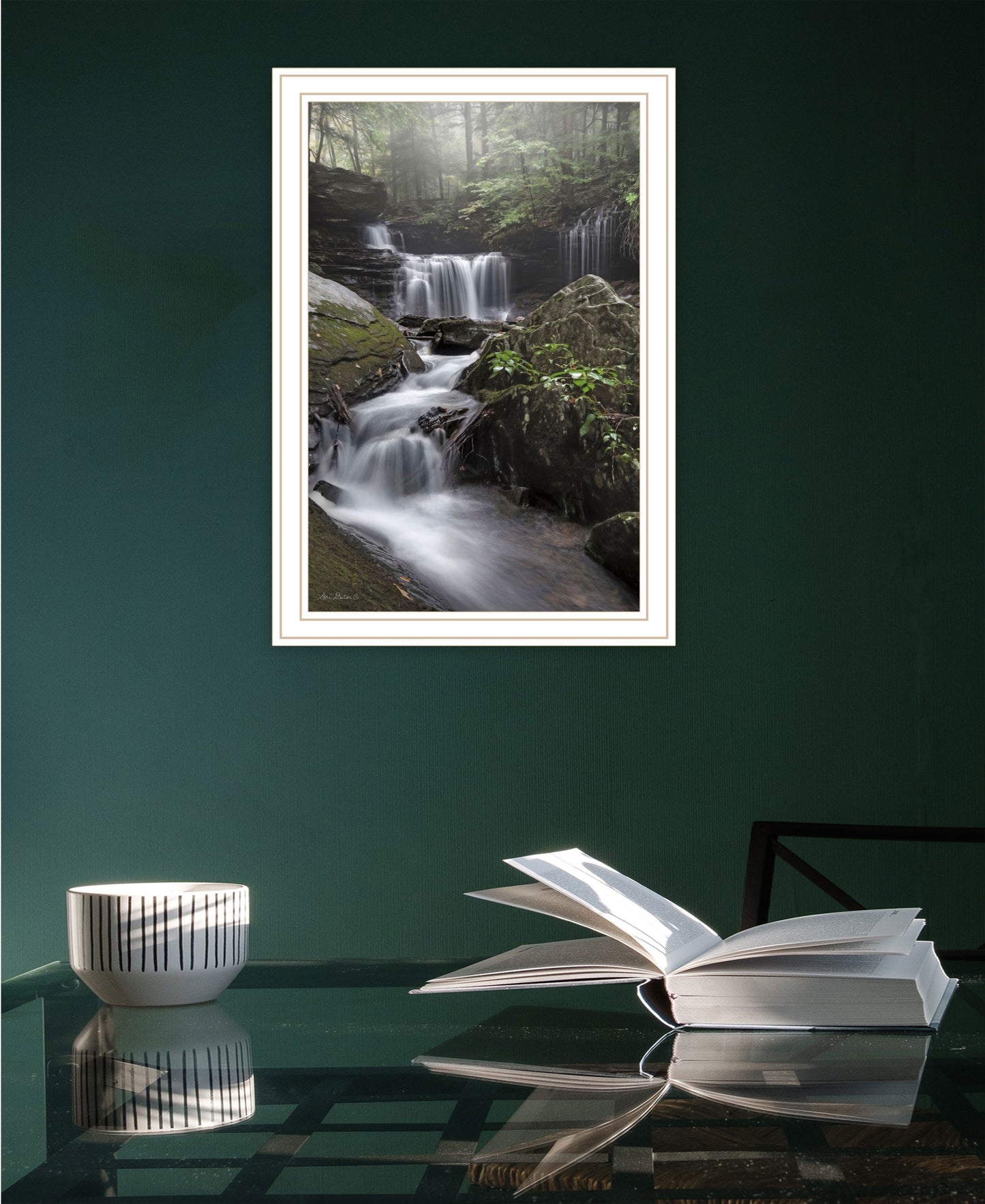 Ricketts Waterfall Black Framed Print Wall Art