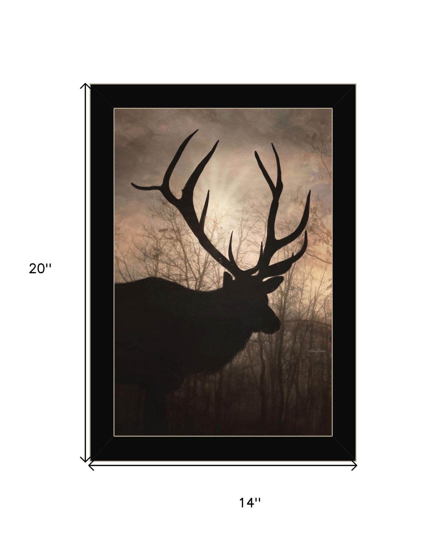 Elk Sunrise Black Framed Print Wall Art