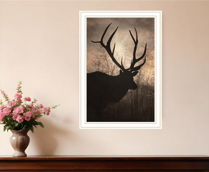 Elk Sunrise Black Framed Print Wall Art