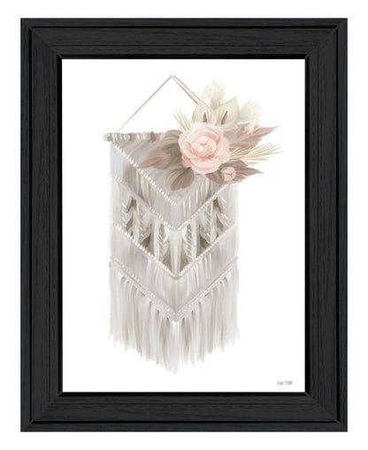 BOHEMIAN MACRAME Black Framed Print Wall Art